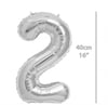 Folyo Balon Rakam 2 Gümüş Balon 35 cm