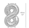 Folyo Balon Rakam 8 Gümüş Balon 35 cm