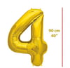 Folyo Rakam 4 Gold Balon 90 cm