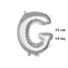 G Gümüş Harf Folyo Balon 35 cm