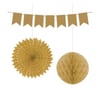 Gold Kağıt Süs 3 lü Set