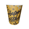 Golden Stars Happy Birthday  Bardak 8 li