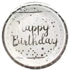 Happy Birthday Gümüş Karton Tabak 6 Adet