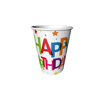 Happy Birthday Renkli Karton Bardak 8 Adet