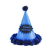 Happy Birthday Simli Ponponlu Mavi Şapka 