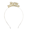 Happy Birthday Taç Metal Gold