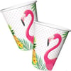 Karton Bardak 8 Adet Flamingo Desenli