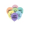 Krom Karışık Happy Bırthday Balon  10 Adet