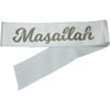 Maşallah Yazılı Kuşak Beyaz Üzeri Gümüş