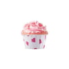 Muffin Kek Kapsülü Beyaz Kalp Desenli 50 li