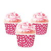Muffin Kek Kapsülü Pembe Beyaz Puantiyeli 50 li