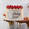 Pasta Önü Pleksi Birthday Queen Yazı Gümüş