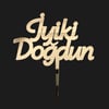 Pasta Süsü Pleksi İyiki Doğdun Gold