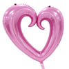 Pembe Parçalı Kalp Folyo Balon 55 cm