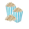 Popcorn Mısır Kutusu Mavi Beyaz Çizgili