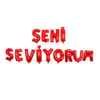 Seni Seviyorum Folyo Balon Harf Seti Kırmızı 35 cm