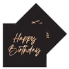 Siyah Happy Birthday Peçete