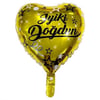 yi ki Doğdun Gold Siyah Kalpli Folyo Balon
