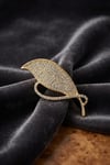 Gold Renk Zirkon Taşlı Yaprak Model Broş
