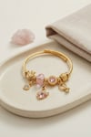 Pembe Swan Model Gold Renk Charmlı Bileklik