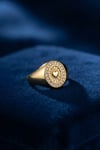 Zirkon Taşlı Kalp Detaylı Gold Renk Kadın Yüzük