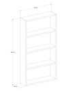 1. Sınıf Mdf 5 Raflı Dekoratif Kitaplık, Beyaz Kitaplık, Ofis Kitaplığı, Duvar Rafı 104x55cm