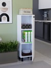 %100 MDF 3 Raflı Çok Amaçlı Dolap, Ayarlanabilir Raflı Metal Ayaklı Beyaz Kiler Dolabı, Mutfak Dolabı, Banyo Dolabı (BD06)