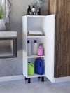 %100 MDF 3 Raflı Çok Amaçlı Dolap, Ayarlanabilir Raflı Metal Ayaklı Beyaz Kiler Dolabı, Mutfak Dolabı, Banyo Dolabı (BD06)