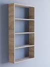%100 MDF, 5 Raflı Dekoratif Kitaplık, Beyaz Kitaplık, Ofis Kitaplığı, Duvar Rafı 104x55cm