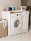 %100 MDF Çamaşır ve Kurutma Makinesi Dolabı, Kapaklı 2 Raflı Çamaşır Makinesi Düzenleyicisi