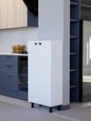 %100 MDF Çok Amaçlı Dolap, 2 Kapaklı Ayarlanabilir Raflı Metal Ayaklı Beyaz Kiler Dolabı, Mutfak Dolabı, Banyo Dolabı (BD07)