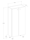 %100 MDF Çok Amaçlı Dolap, 2 Kapaklı Ayarlanabilir Raflı Metal Ayaklı Beyaz Kiler Dolabı, Mutfak Dolabı, Banyo Dolabı (BD07)