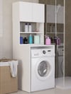 %100MDF Çamaşır ve Kurutma Makinesi Dolabı, 3 Raflı Kapaklı Çamaşır Makinesi Üstü Dolabı