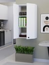 2 Kapaklı Ayarlanabilir Raflı Beyaz Çok Amaçlı Dolap, Kulplu Kiler Dolabı, Banyo Dolabı %100MDF (BD10)