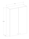 2 Kapaklı Beyaz Çok Amaçlı Dolap, Ayarlanabilir Raflı, Kulplu Kiler Dolabı, Banyo Dolabı 104x73cm %100MDF (BD11) 