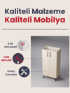 4 Raflı Kapaklı Ahşap Ayakkabılık | Modern Dresuar | Kiler Dolabı, Çok Amaçlı Dolap, Vizon, %100 MDF (AYK02)