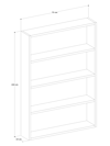 5 Raflı Dekoratif Kitaplık, Geniş Kitaplık, Ofis Kitaplığı, Duvar Rafı %100MDF 104x72,5cm