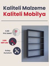 5 Raflı Dekoratif Kitaplık, Geniş Kitaplık, Ofis Kitaplığı, Duvar Rafı %100MDF 104x72,5cm