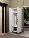 Askılıklı, Ayakkabılıklı 2 Kapaklı Beyaz Portmanto | %100 MDF Raflı Modern Vestiyer (VST05)