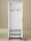 Askılıklı, Ayakkabılıklı 2 Kapaklı Beyaz Portmanto | %100 MDF Raflı Modern Vestiyer (VST05)