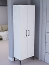 Askılıklı, Ayakkabılıklı 2 Kapaklı Beyaz Portmanto | %100 MDF Raflı Modern Vestiyer (VST05)