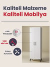 Askılıklı, Ayakkabılıklı 2 Kapaklı Beyaz Portmanto | %100 MDF Raflı Modern Vestiyer (VST05)