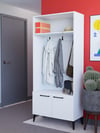 Ayakkabılıklı, Askılıklı Modern Beyaz Portmanto | %100 MDF Raflı Vestiyer | Antre Dolabı (VST04)