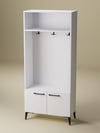 Ayakkabılıklı, Askılıklı Modern Beyaz Portmanto | %100 MDF Raflı Vestiyer | Antre Dolabı (VST04)