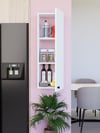 Ayarlanabilir Raflı Beyaz Çok Amaçlı Dolap, Kiler Dolabı, Banyo Dolabı %100MDF Kulplu Dolap (BD09)