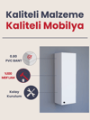 Ayarlanabilir Raflı Beyaz Çok Amaçlı Dolap, Kiler Dolabı, Banyo Dolabı %100MDF Kulplu Dolap (BD09)