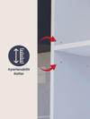Ayarlanabilir Raflı Beyaz Çok Amaçlı Dolap, Kiler Dolabı, Banyo Dolabı %100MDF Kulplu Dolap (BD09)