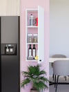 Ayarlanabilir Raflı Beyaz Çok Amaçlı Dolap, Kiler Dolabı, Banyo Dolabı %100MDF Kulplu Dolap (BD09)