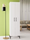 Beyaz Ayakkabılık Çok Amaçlı Dolap | 8 Raflı 2 Kapaklı %100 MDF Kiler Dolabı | Antre, Banyo, Giriş İçin Şık Depolama Ünitesi (AYK03)