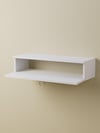 Beyaz Duvara Monte Dresuar | Halka Kulplu Tek Kapaklı %100 MDF Konsol | Şık ve Modern Dekoratif Raf (80 cm) (VST06)